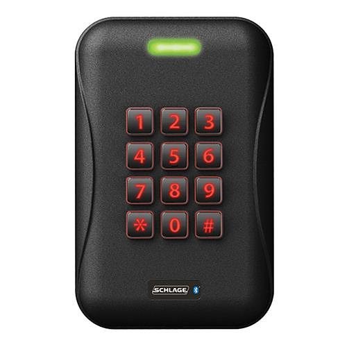 Schlage MTB15 BLK Single Gang Mount Mobile Enabled Multi-Technology with Keypad Reader, Black