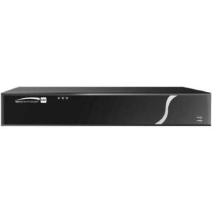 Speco N16NXP24TB 16-Channel 4K Plug and Play NVR with 16 Built-In PoE+ Ports, 24TB HDD, Black