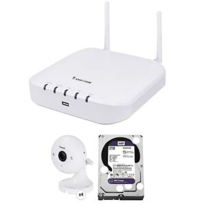 VIVOTEK ND8212W-2TB-4IP60 Indoor 8MP Wi-Fi, 4-Wired Channels 8MP NVR with 2TB HDD and (4) 2MP Wi-Fi Cube Cameras Kit