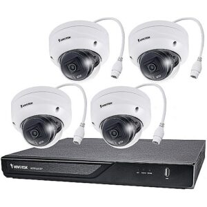 VIVOTEK ND9323P-2TB-4FD80A NVR Kit with 8-Channel NVR 64Mbps Max Throughput 2TB with 4x 5MP Outdoor IR Dome IP Security Cameras