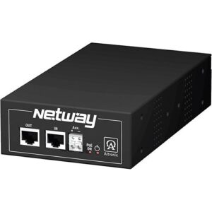 Altronix NetWay1D Single-Port Midspan Injector, PoE/PoE+/Hi-PoE or 56VDC Auxiliary Output