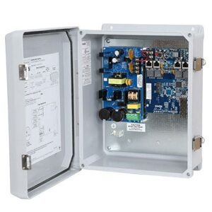 Altronix NETWAY4E1WP 4-Port Hardened PoE Switch with Power Supply Charger; NEMA4/4X, IP66 Rated Outdoor Enclosure