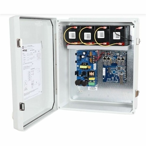 Altronix NETWAY4E1WPX Outdoor PoE Hardened Switch, 1G SFP Port, 4-Port IP66 with Power Supply and Charger