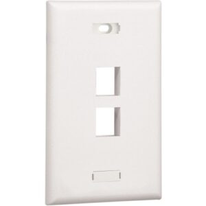 Panduit NK2HSFIGY 2-Port Horizontal Mount Sloped Faceplate with Label, Gray