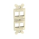 Panduit NK4106MFEI NetKey Adapter, 4-Port, 106 NEMA Style Faceplate, Electric Ivory