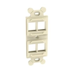 Panduit NK4106MFEI NetKey Adapter, 4-Port, 106 NEMA Style Faceplate, Electric Ivory