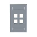 Panduit NK4FIGY Flush Mount Screw-On Faceplates with Lab