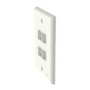 Panduit NK4FNIW Wall Plate, Off-White, Four-Port, Single-Gang Flush Mount