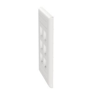 Panduit NK6FWHY Wall Plate, Single-Gang Flush Mount Faceplate, 6 Ports, White