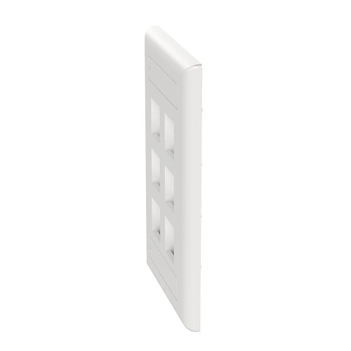 Panduit NK6FWHY Wall Plate, Single-Gang Flush Mount Faceplate, 6 Ports, White