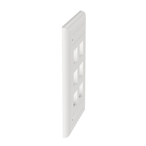 Panduit NK6FWHY Wall Plate, Single-Gang Flush Mount Faceplate, 6 Ports, White