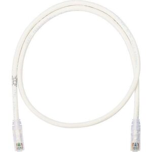 Panduit NK6PC1Y NetKey CAT6 24AWG UTP Patch Cable, 1', White