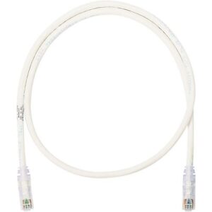 Panduit NK6PC4Y NetKey CAT6 24AWG UTP Patch Cable, 4', White