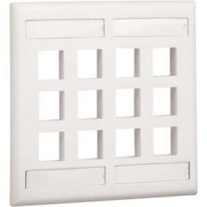 Panduit NK8FBL NetKey Faceplate with 8-Port and Label Pocket, Black