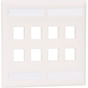 Panduit NK8FIG NetKey Faceplate with 8-Port and Label Pocket, International Gray