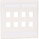 Panduit NK8FIW NetKey Faceplate with 8-Port and Label Pocket, International White