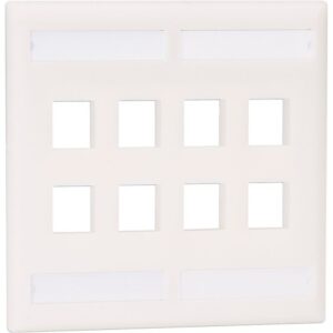 Panduit NK8FIW NetKey Faceplate with 8-Port and Label Pocket, International White