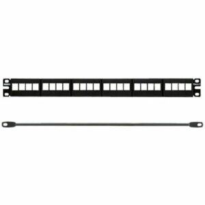 Panduit NKFP24KSRBSY NetKey 24-Port Flat Patch Panel, Front Access, Black