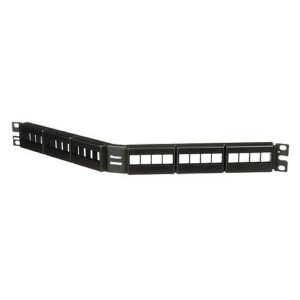 Panduit NKFPA24 NetKey Patch Angled Panel, Front Access, 24-Port, Black