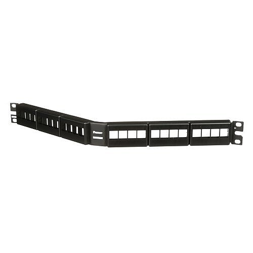 Panduit NKFPA24 NetKey Patch Angled Panel, Front Access, 24-Port, Black