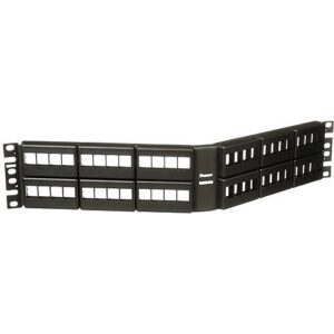 Panduit NKFPA48 NetKey Patch Angled Panel, Front Access, 48-Port, Black