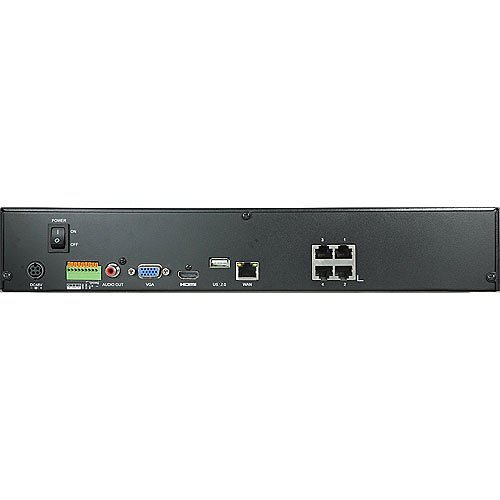 LILIN NVR6104E-1X2TB LILIN NVR6104 4-Channel PoE 4K Standalone Network Video Recorder, 2TB, NDAA/TAA Compliant