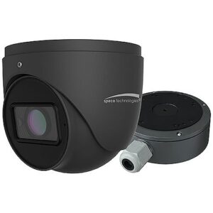 Speco O4IT1M Intensifier 4MP WDR Turret IP Camera with Advanced Analytics and Junction Box, 2.8-12mm Motorized Lens, NDAA Compliant, Dark Gray