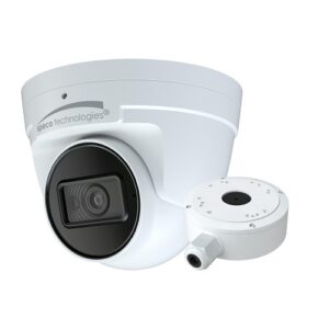 Speco O8FT1W 8MP Flexible Intensifier AI IP Turret Camera with Junction Box, White