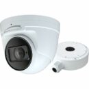 Speco O8T9M 8MP IR Turret IP Camera with Advanced Analytics and Junction Box, 2.8-12mm Motorized Lens, White