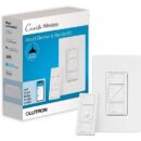 Lutron P-PKG1W-WH Caseta Wireless Smart Lighting Dimmer Switch and Remote Kit for Wall and Ceiling Lights, White