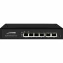 Speco P4S6G 6-Port Gigabit Network PoE Switch, Black