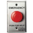 Alarm Controls PBL-1 PBL Series Latching Push Button Panic Station with N/O Pair and N/C Pair, Single Gang, Stainless Steel