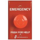 Alarm Controls PBM-1-4-L2-GR PBM Series Momentary Panic Station with N/O Pair and N/C Pair, 12VDC, Guard Ring, Single Gang, Red