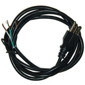 EtherWAN PC-183-72 18-3 Unshielded Power Cord, NEMA 5-15P Plug, ROJ 2" 5/8" Stripped, 6', Black