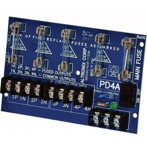 Altronix PD4 Power Distribution Module, Fused Outputs up to 28VAC/VDC, Board