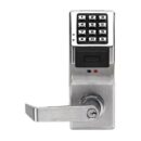 Alarm Lock PDL3000/26D Trilogy Push Button Cylindrical Door Lock, with Prox Reader, 300 Users, 1600 Event Audit Trail, Straight Lever, Satin Chrome