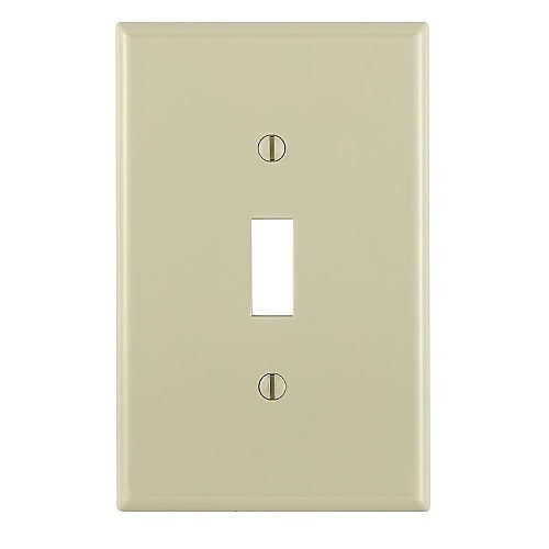 Leviton PJ1-I Wall Plate, Midway Size 1-Gang Switch Toggle, Ivory