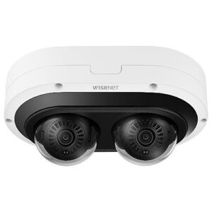 Hanwha PNM-12082RVD/KEX Series x 6MP Outdoor IR Multi-Directional Dome IP Camera, 3.54-6.69mm Motorized Varifocal Lens, White, TAA Compliant