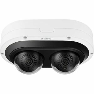 Hanwha PNM-7082RVD/KEX Series x 2MP Outdoor IR Multi-Directional Dome IP Camera, 3-6mm Motorized Varifocal Lens, White, TAA Compliant