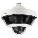 Hanwha PNM-9322VQP P-Series 2x5MP 5-Channel PTZ Multi-Directional Camera, 2.4-12mm Fixed Lens Options, White