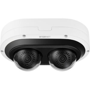 Hanwha PNM-C7083RVD x 2MP AI IR Outdoor Vandal Dome IP Camera, 2-Channels, 3-6mm Motorized Varifocal Lens, White