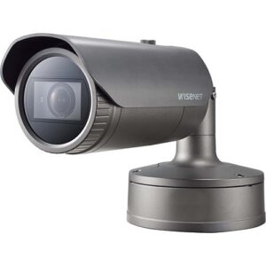 Hanwha PNO-A6081R P-Series 2MP Indoor/Outdoor HD IR Bullet AI Camera, Dark Gray