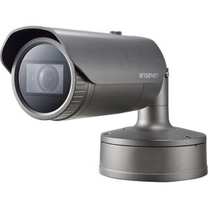 Hanwha PNO-A9081R P-Series 8MP AI IR Bullet Camera, 4.5-10mm Varifocal Lens, Dark Gray