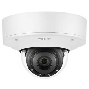 Hanwha PNV-A9081R/KAP Series 4K AI Outdoor IR Vandal Dome IP Camera, 4.5-10mm Varifocal Lens, White, TAA Compliant