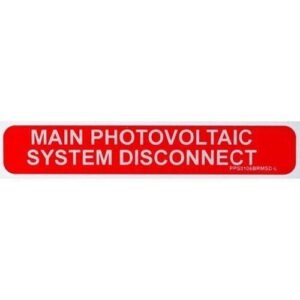 Panduit PPS0106BRMSD-L Solar Label 1.00"x6.00", 'Main Power'