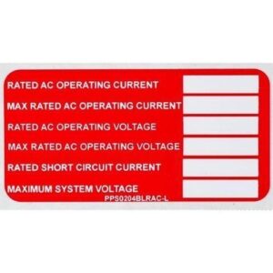 Panduit PPS0204BLRAC-L Solar Label, 2.00" Height x 4.00" Width, 'Rated Aerage'