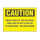 Panduit PPS0710C141 Adhesive Sign Polyester 10"x7" Caution
