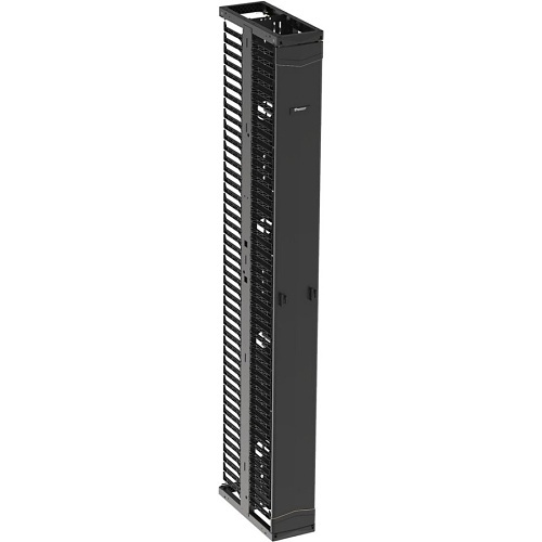 Panduit PR2VSD08 PatchRunner2 Vertical Dual-Sided Cable Manager, 1-Door, 45RU, 8" Wide, Black