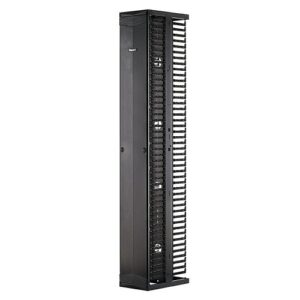 Panduit PR2VSD0896 PatchRunner2 Vertical Dual-Sided Cable Manager, 1-Door, 52RU, 8" Wide, Black