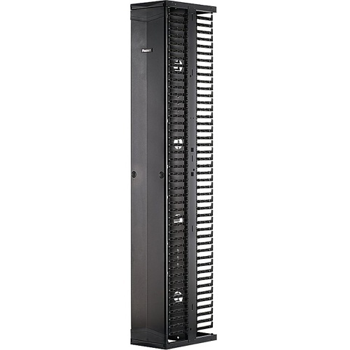 Panduit PR2VSD10 PatchRunner2 Vertical Dual-Sided Cable Manager, 1-Door, 45RU, 10" Wide, Black